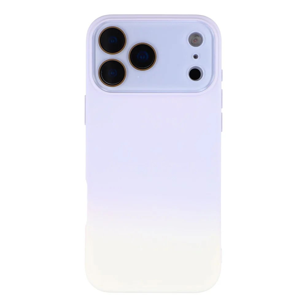 For iPhone 17 Pro Max Case Dual-Color Gradient TPU + Fiber Lining Phone Cover with Lens Protector - Purple Gradient - Image 3