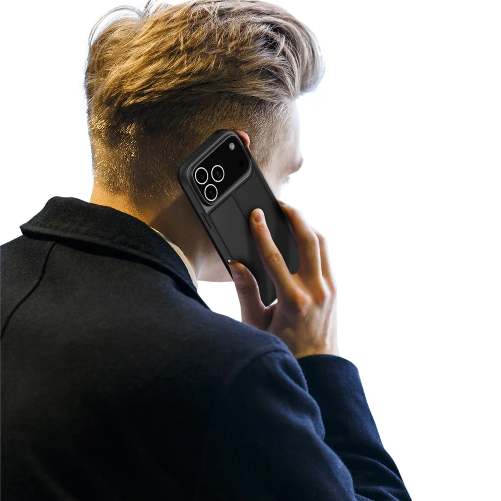 For iPhone 17 Pro Max Case DUX DUCIS Skin Pro Series Leather Cover Card Holder - Black - Image 8