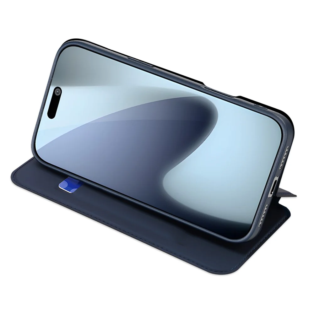 For iPhone 17 Pro Max Case DUX DUCIS Skin Pro Series Leather Cover Card Holder - Blue - Image 5