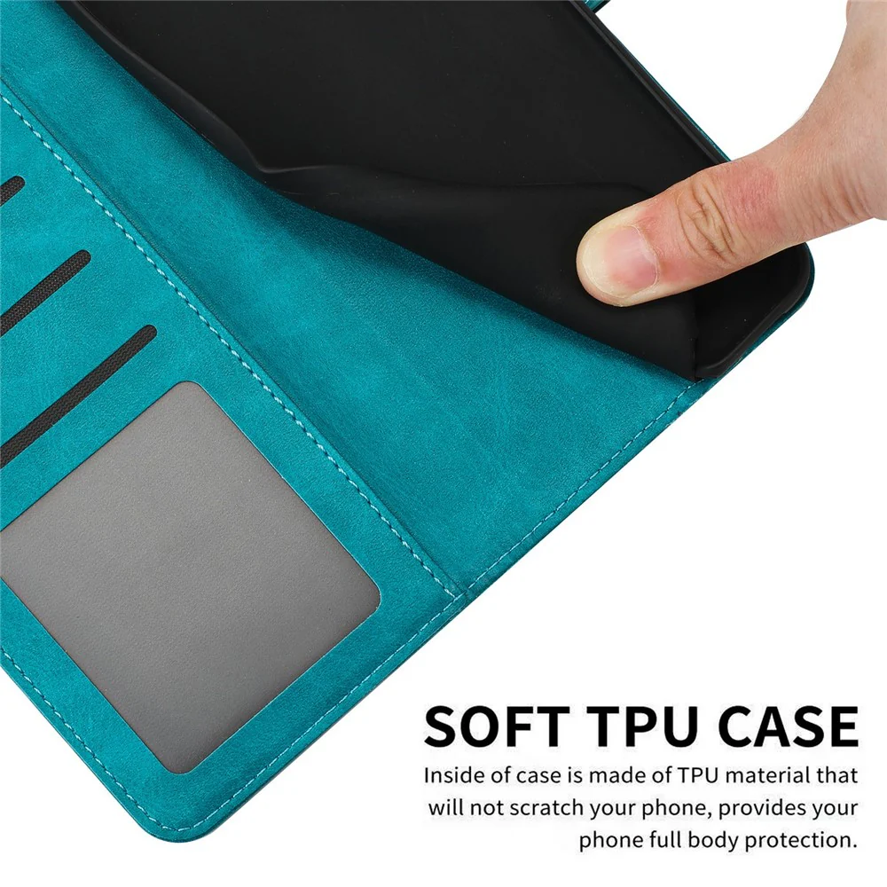 For iPhone 17 Pro Max Case Flip Stand Calf Texture PU Leather Wallet Phone Cover with Strap - Green - Image 8
