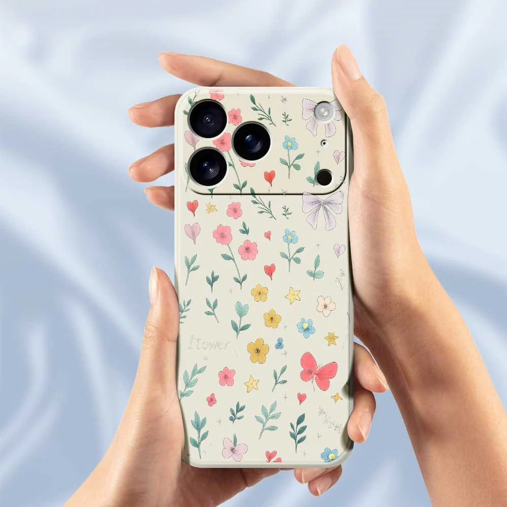 For iPhone 17 Pro Max Case Floral Bow Pattern Printing Straight Edge TPU Phone Back Cover - Purple - Image 6