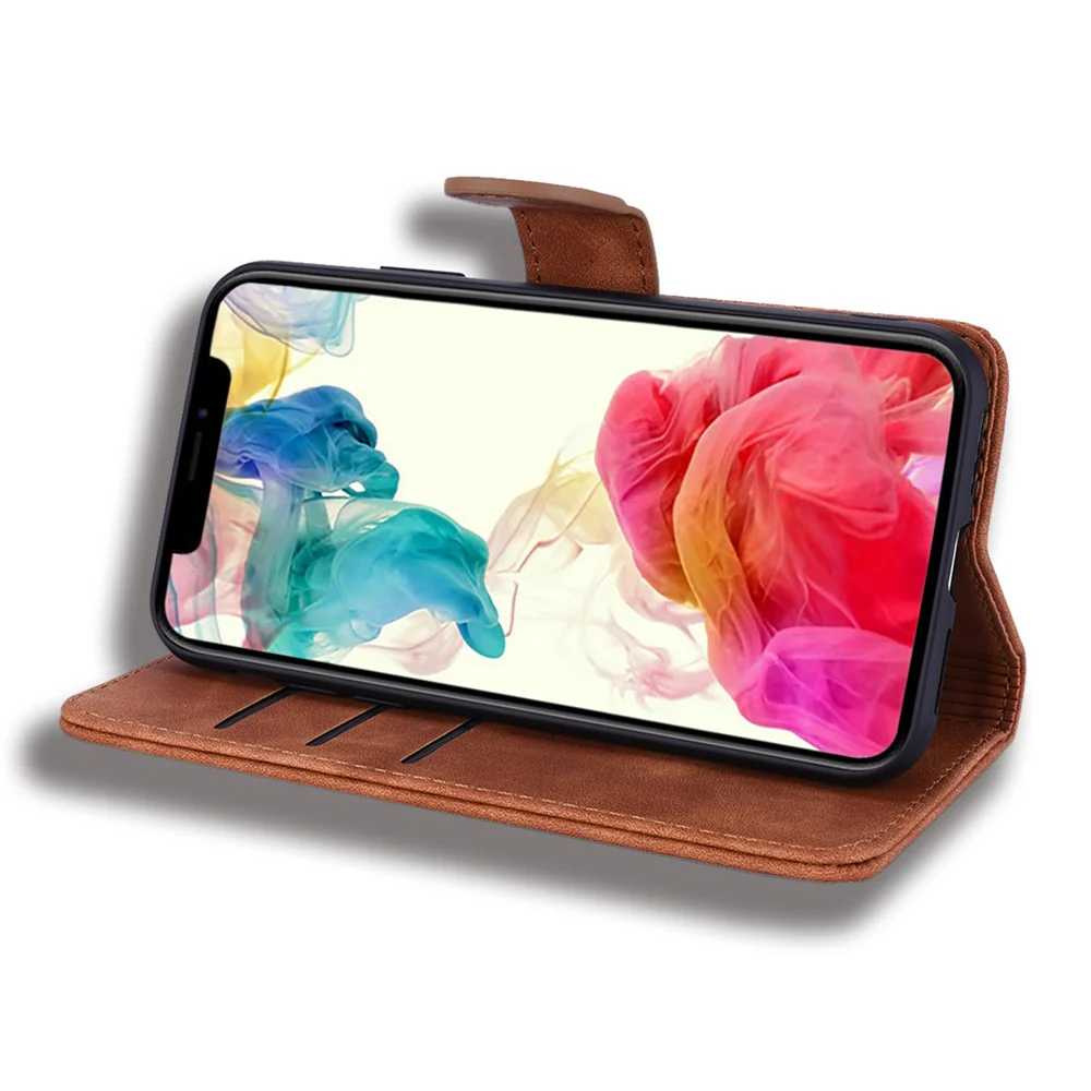 For iPhone 17 Pro Max Case Flower Imprinted PU Leather Wallet Flip Phone Cover with Wrist Strap - Brown - Image 3