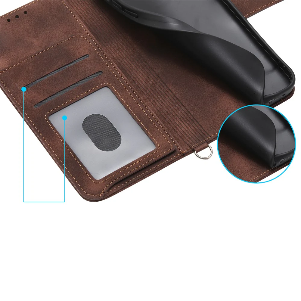 For iPhone 17 Pro Max Case Flower Pattern PU Leather Wallet Phone Cover with Strap - Brown - Image 7