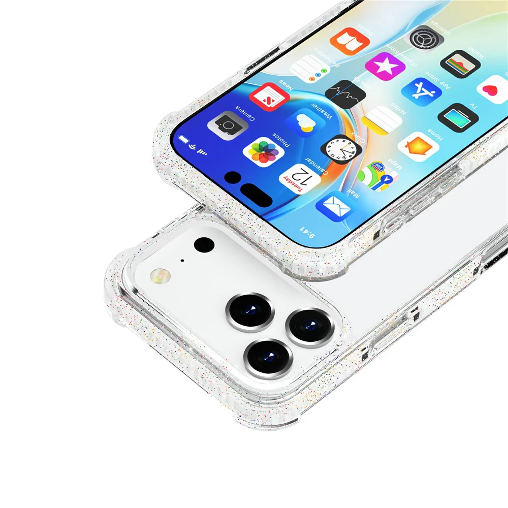 For iPhone 17 Pro Max Case Four Corners Anti Drop Clear TPU + TPE + PC Phone Cover - Transparent - Image 4