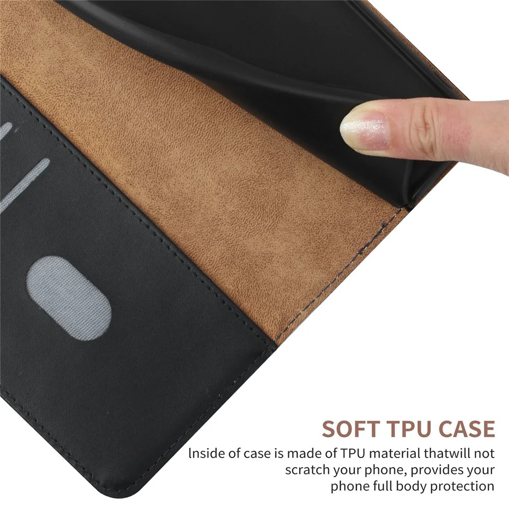 For iPhone 17 Pro Max Case Genuine Cow Leather Phone Cover Nappa Texture - Black - Image 6
