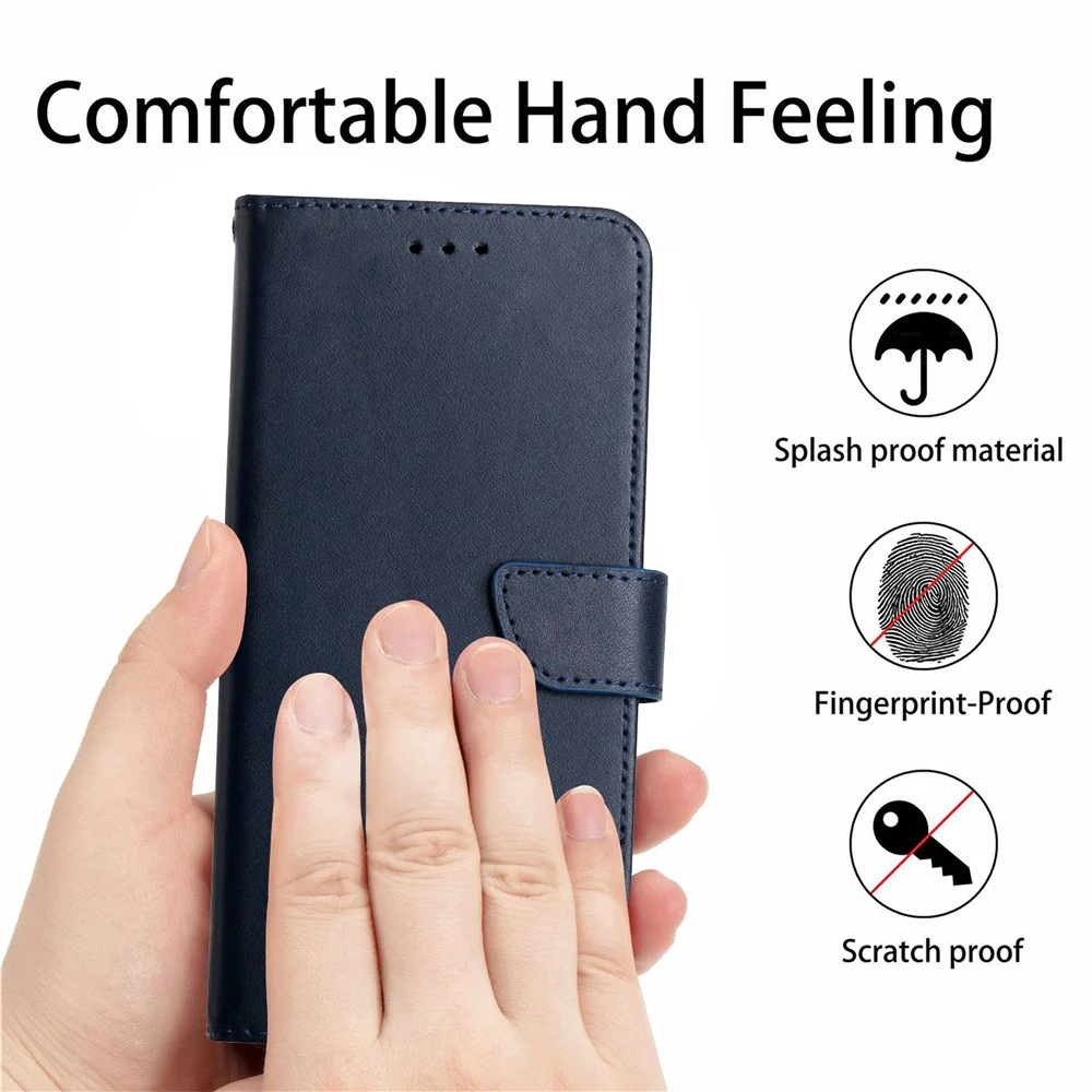 For iPhone 17 Pro Max Case Genuine Cow Leather Phone Cover Nappa Texture - Blue - Image 5