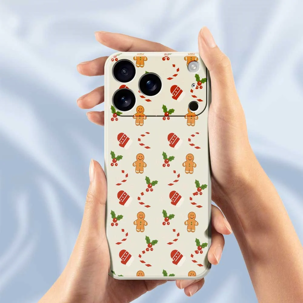 For iPhone 17 Pro Max Case Gingerbread Gloves Pattern Printing Straight Edge TPU Phone Back Cover - Green - Image 4
