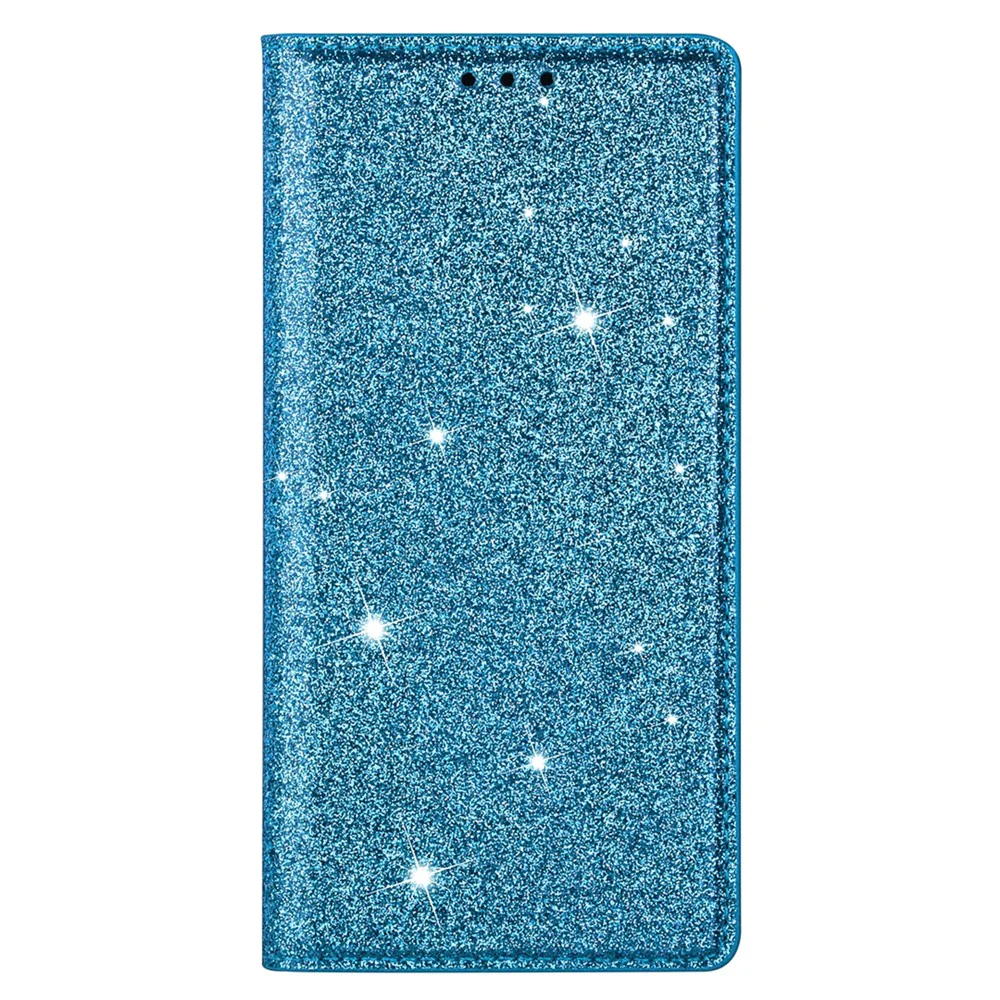 For iPhone 17 Pro Max Case Glittery PU Leather + TPU Card Slot Phone Cover - Blue - Image 6
