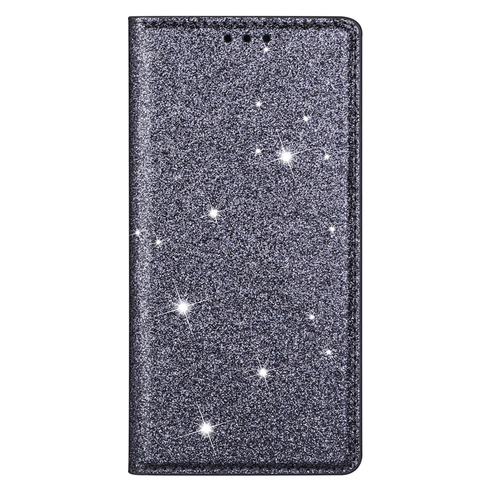 For iPhone 17 Pro Max Case Glittery PU Leather + TPU Card Slot Phone Cover - Grey - Image 6