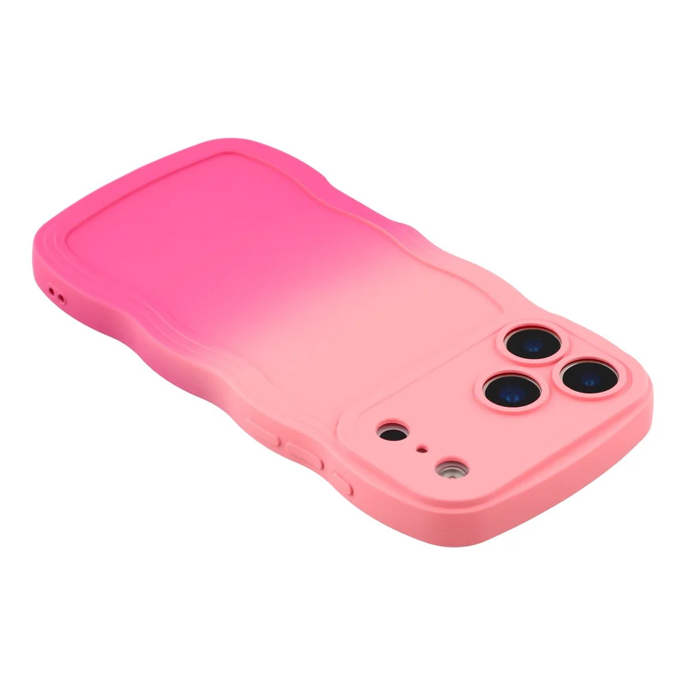 For iPhone 17 Pro Max Case Gradient Color Rubberized TPU Phone Cover - Pink + Rose - Image 5