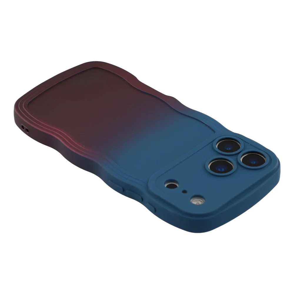 For iPhone 17 Pro Max Case Gradient Color Rubberized TPU Phone Cover - Sapphire + Dark Purple - Image 5