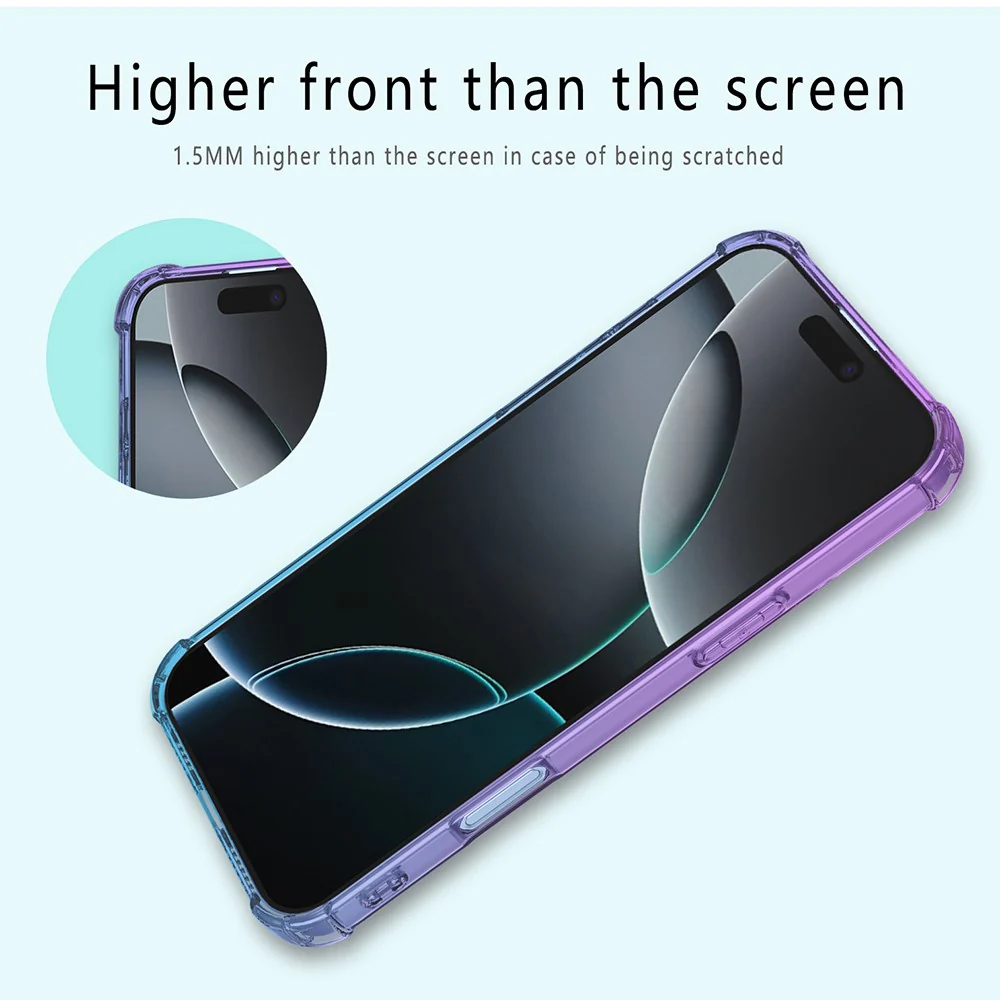 For iPhone 17 Pro Max Case Gradient Color TPU Phone Case Anti-Drop Phone Cover - Black / Gold - Image 3