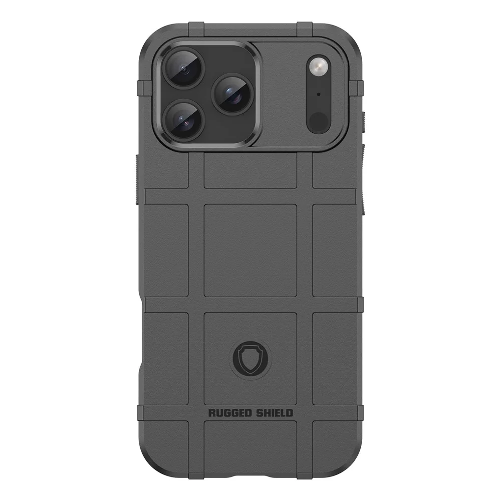 For iPhone 17 Pro Max Case Grid Design Soft TPU Scratch-Proof Phone Cover - Black - Image 2