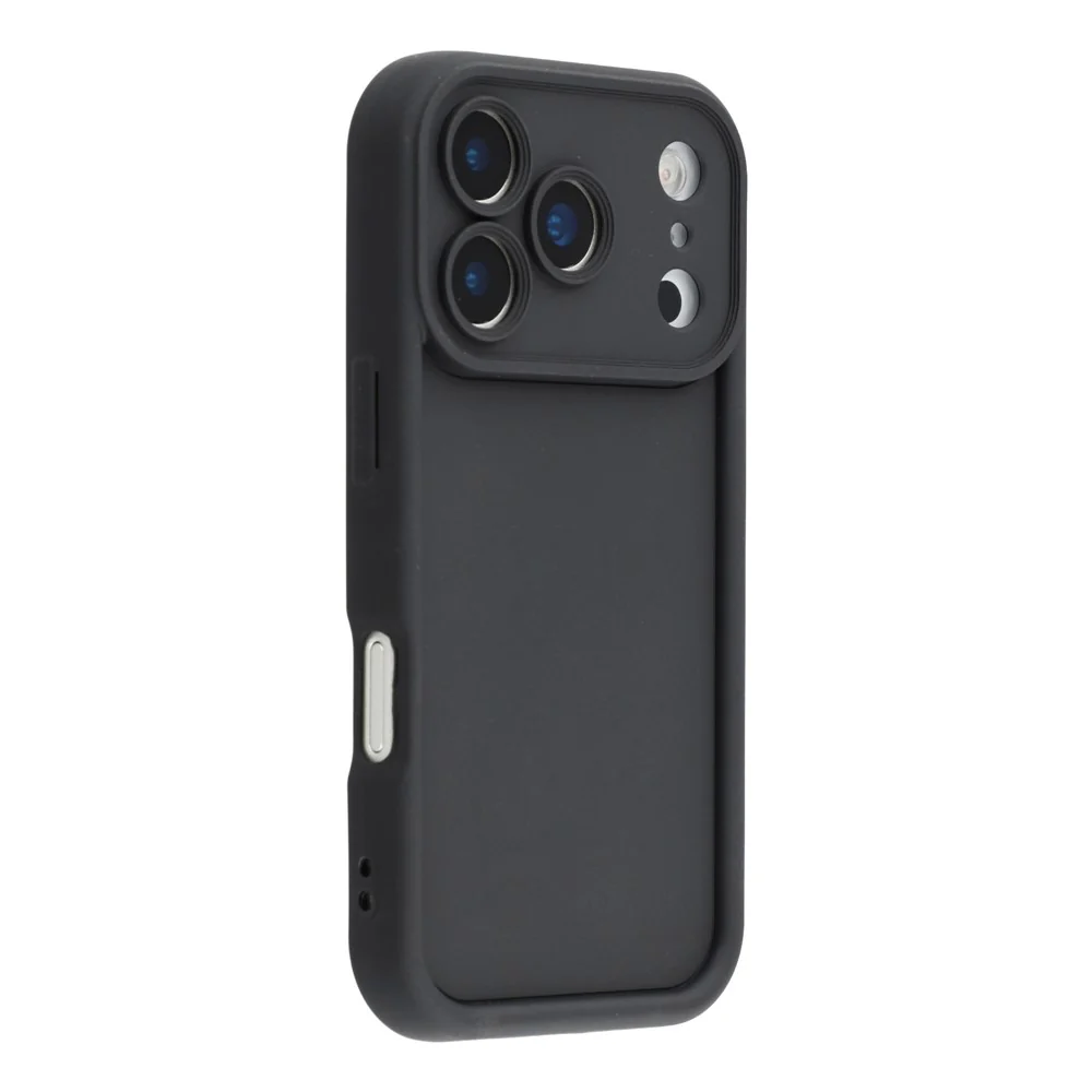 For iPhone 17 Pro Max Case Grooved Design TPU Anti Slip Phone Cover - Black