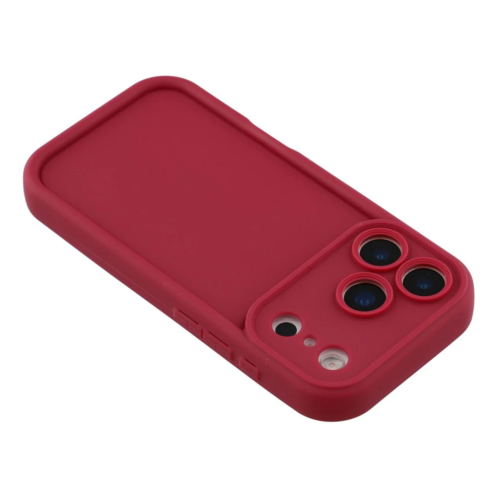 For iPhone 17 Pro Max Case Grooved Design TPU Anti Slip Phone Cover - Red - Image 5