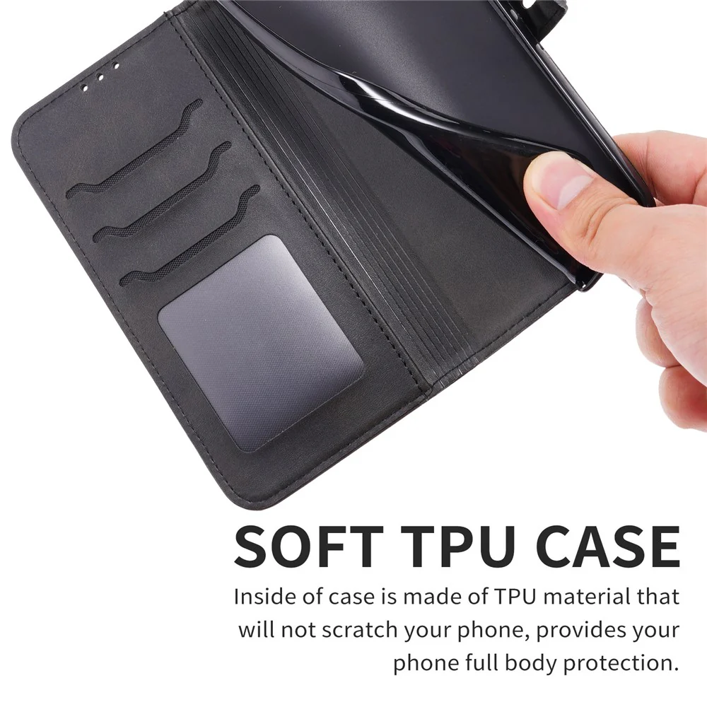 For iPhone 17 Pro Max Case Happy Cat Pattern Imprinted Leather Wallet Phone Cover - Black - Image 7