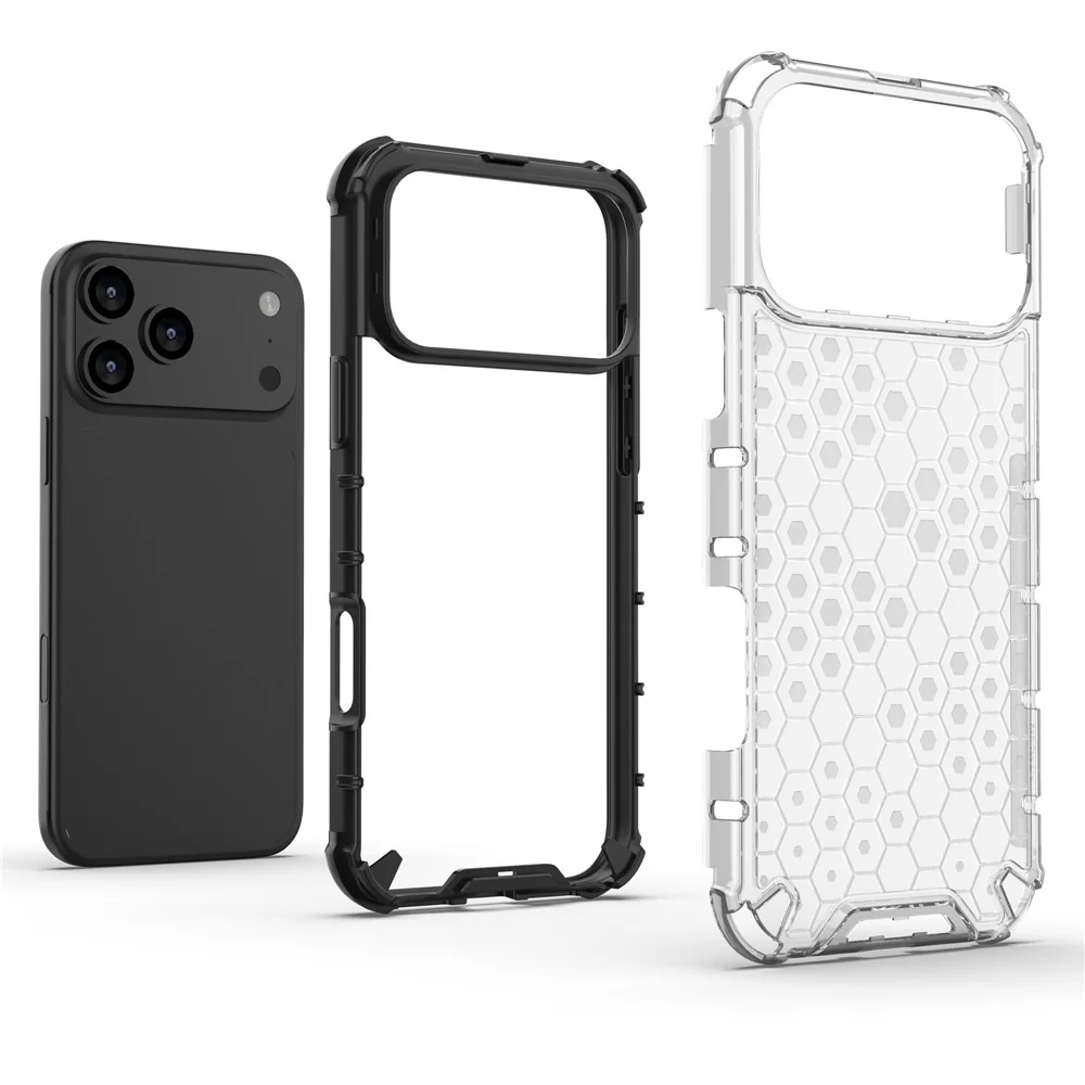 For iPhone 17 Pro Max Case Honeycomb Shape Shockproof PC + TPU Phone Cover - Green - Image 2