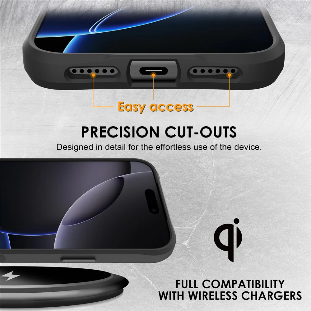 For iPhone 17 Pro Max Case Hybrid Hard PC Soft TPU Shockproof Phone Cover - Black - Image 2