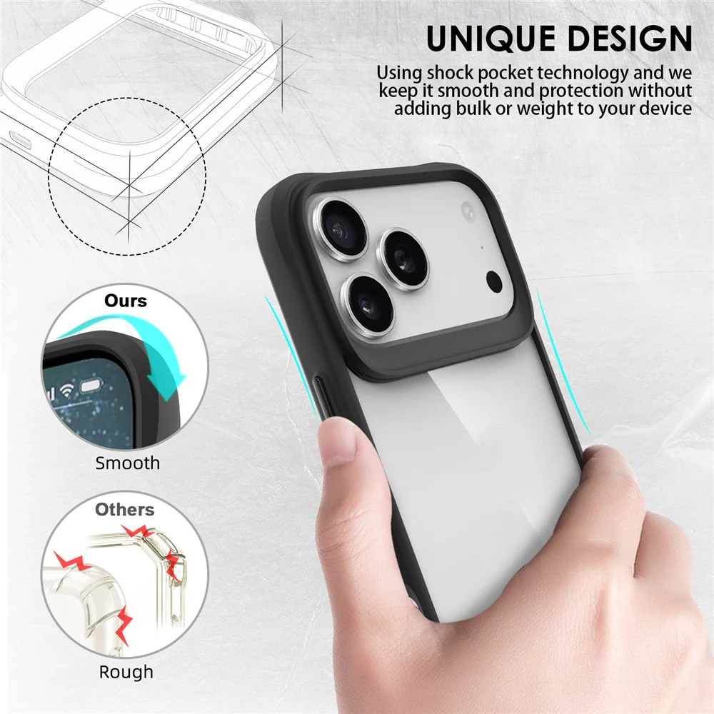 For iPhone 17 Pro Max Case Hybrid Hard PC Soft TPU Shockproof Phone Cover - Black - Image 7