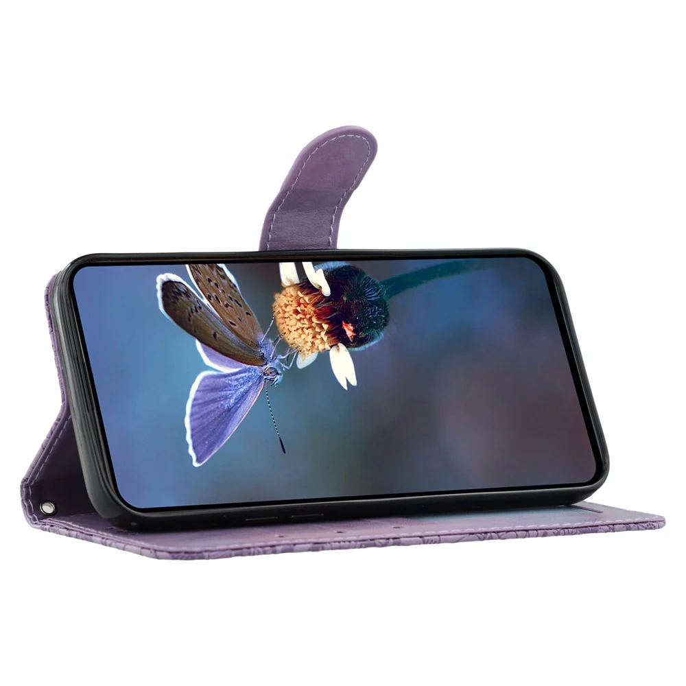 For iPhone 17 Pro Max Case Lace Flowers PU Leather Flip Wallet Phone Cover - Purple - Image 3