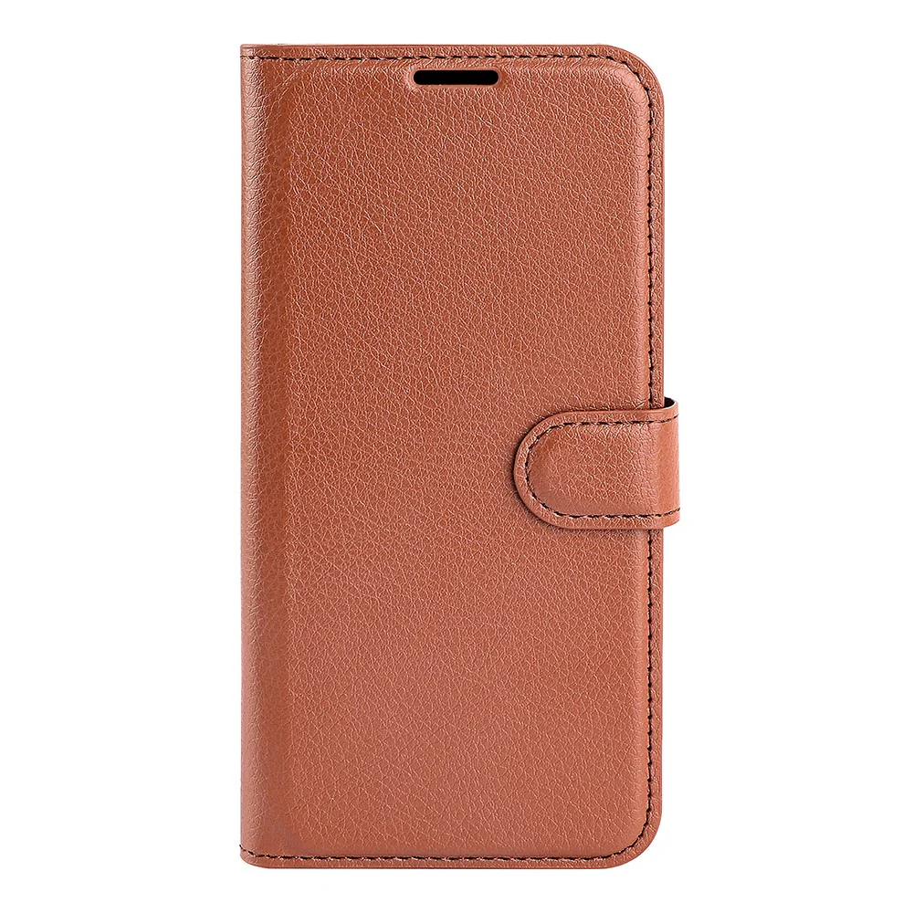 For iPhone 17 Pro Max Case Litchi Texture Shockproof Leather Wallet Phone Cover - Brown - Image 2