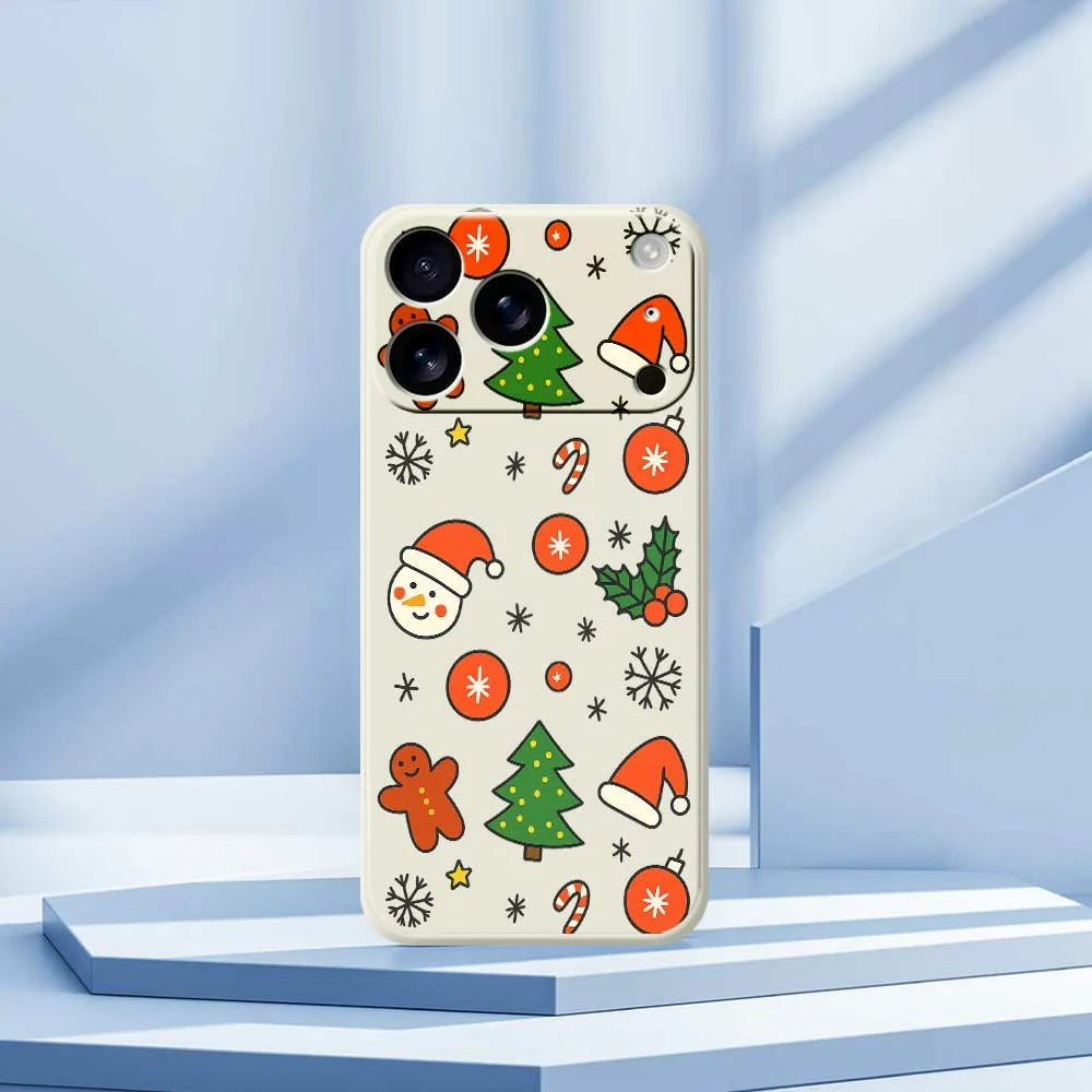 For iPhone 17 Pro Max Case Lovely Christmas Pattern Printing Straight Edge TPU Phone Back Cover - Beige - Image 7