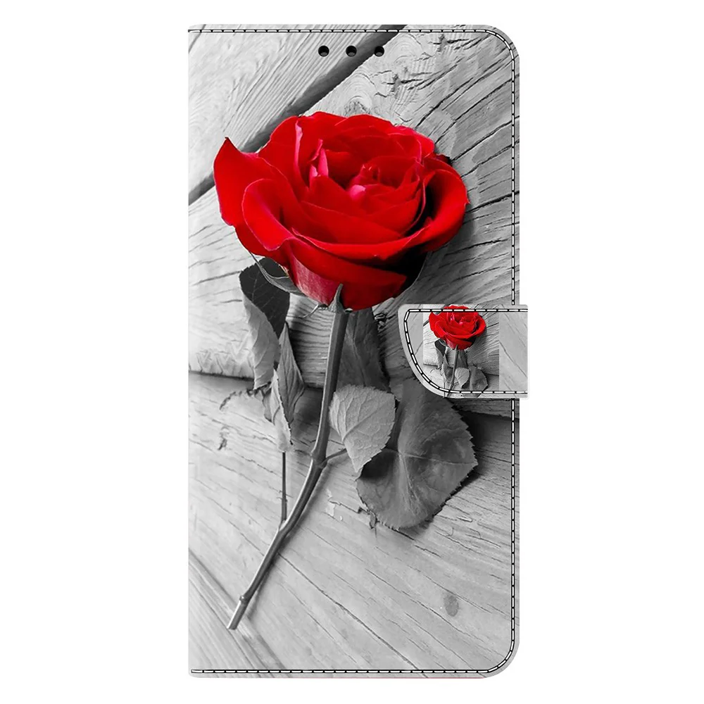 For iPhone 17 Pro Max Case Magnetic Clasp 3D Pattern Leather Wallet Phone Cover - Rose - Image 5