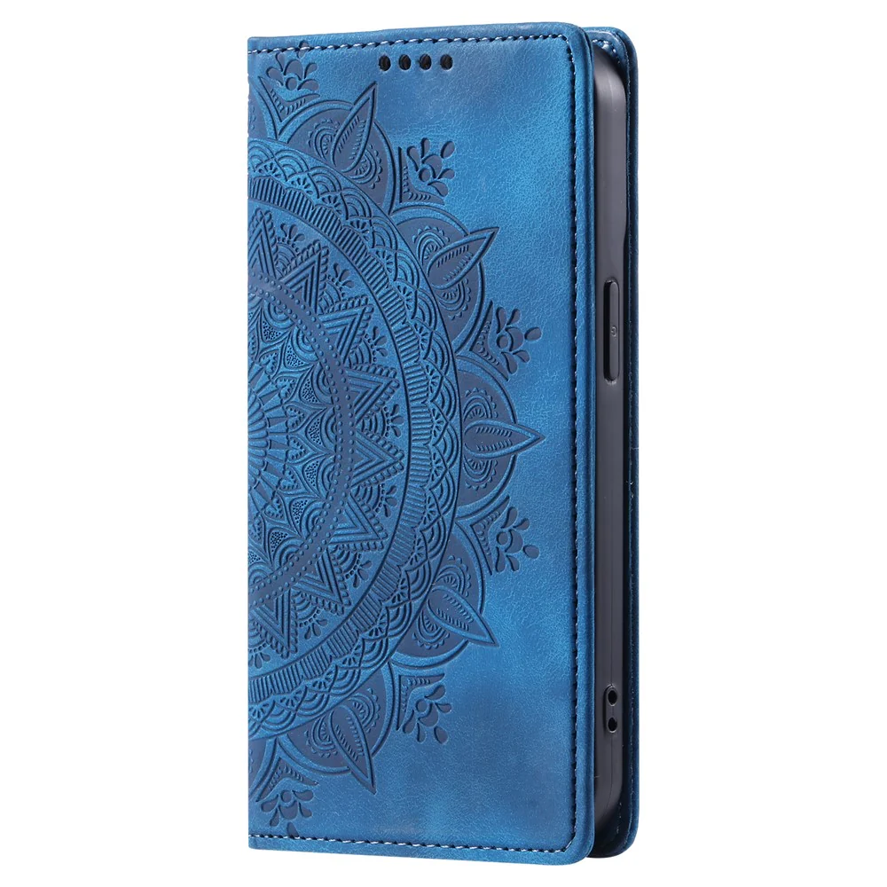For iPhone 17 Pro Max Case Magnetic Closing Leather Phone Cover Pattern Imprinted - Blue - Image 8