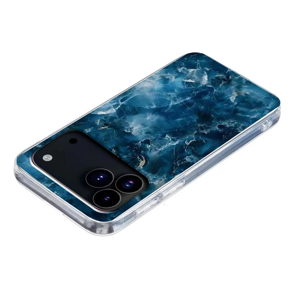 For iPhone 17 Pro Max Case Marble Pattern Printing Soft TPU Phone Cover - Grey - Image 4