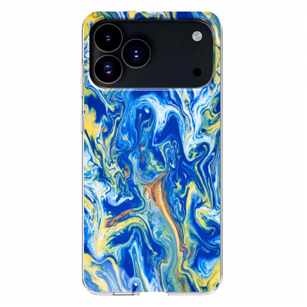 For iPhone 17 Pro Max Case Marble Pattern Printing Soft TPU Phone Cover - Sky Blue - Image 2