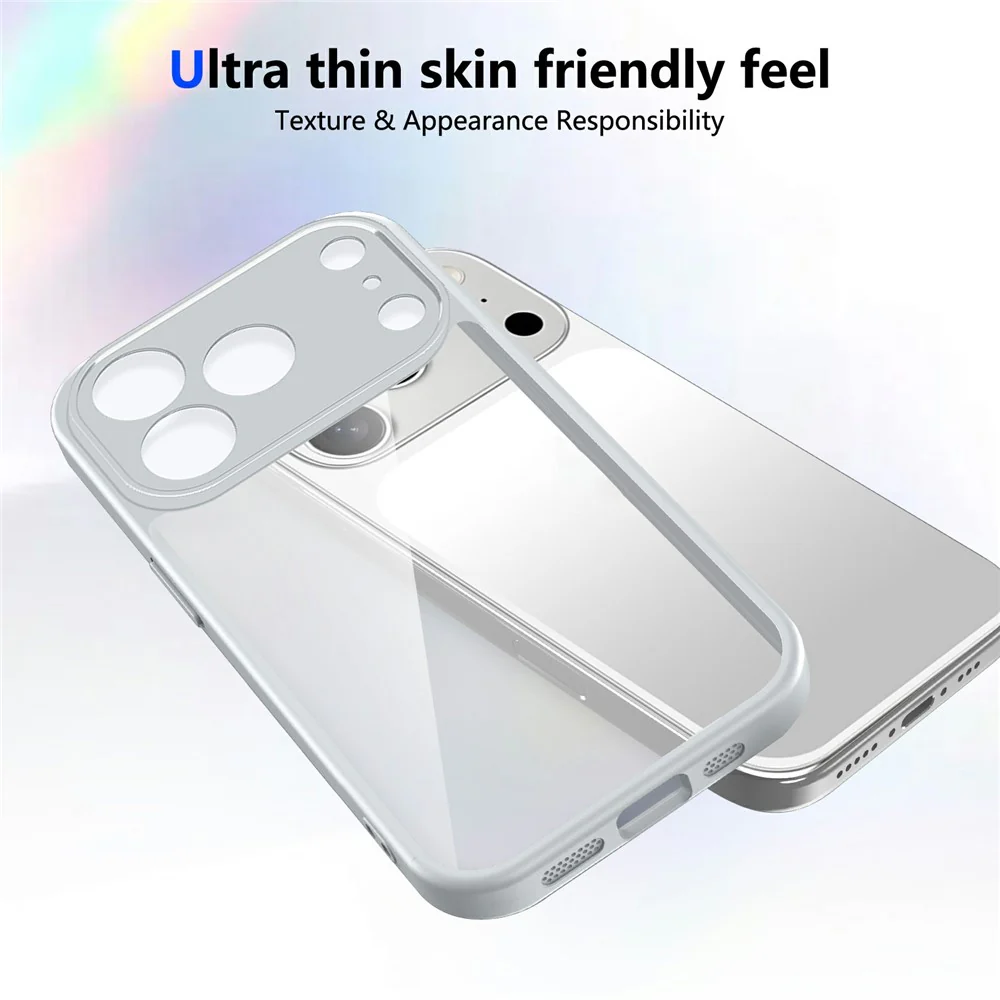 For iPhone 17 Pro Max Case Matte Skin Touch Clear PC + TPU Shockproof Phone Back Cover - Grey - Image 3