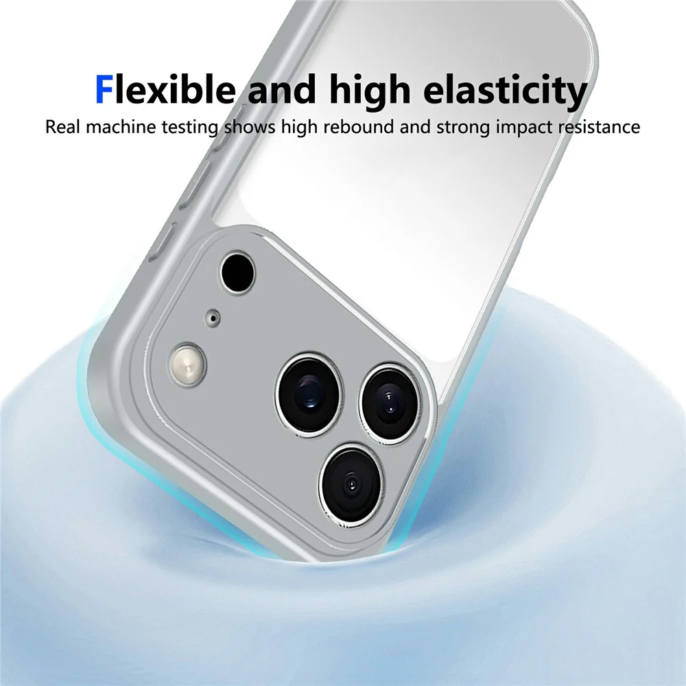For iPhone 17 Pro Max Case Matte Skin Touch Clear PC + TPU Shockproof Phone Back Cover - Grey - Image 5