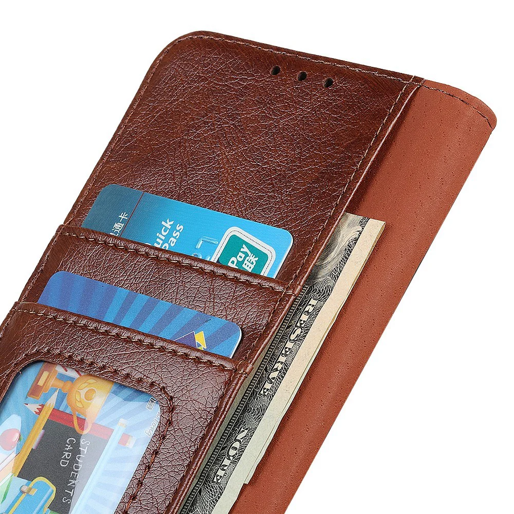 For iPhone 17 Pro Max Case Nappa Texture Split Leather Wallet Phone Cover - Brown - Image 5