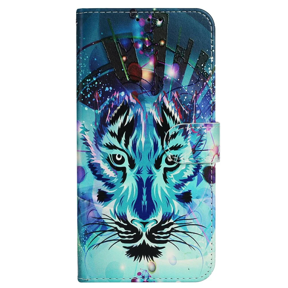For iPhone 17 Pro Max Case Pattern Leather Wallet Phone Cover with Strap - Wolf - Image 5