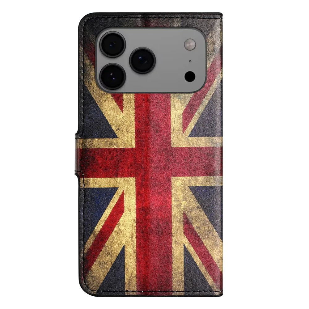 For iPhone 17 Pro Max Case Pattern Print PU Leather Wallet Phone Cover - Union Jack - Image 5