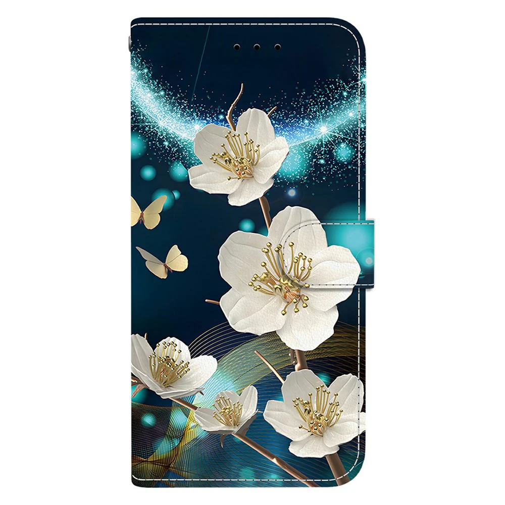 For iPhone 17 Pro Max Case Pattern Printing Anti-Drop Leather Flip Wallet Phone Cover with Lanyard - Magnolia - Image 7