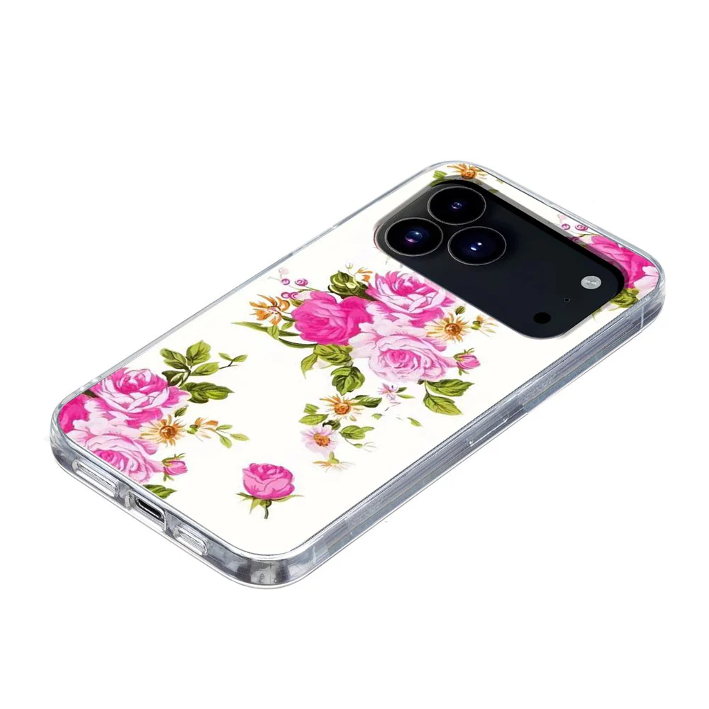 For iPhone 17 Pro Max Case Pattern Printing Cell Phone TPU Back Cover - Rose Flower - Image 4