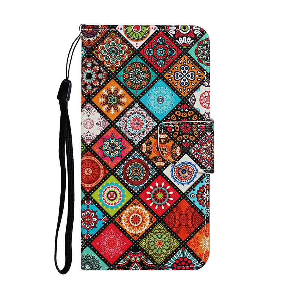 For iPhone 17 Pro Max Case Pattern Printing Protective Leather Folio Phone Cover with Wrist Strap - Ethnic Style - Image 6