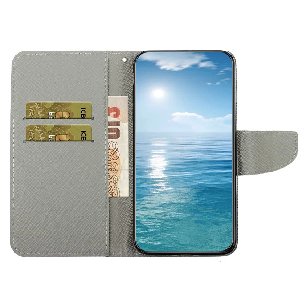 For iPhone 17 Pro Max Case Pattern Printing Protective Leather Folio Phone Cover with Wrist Strap - Galaxy Cat - Image 2