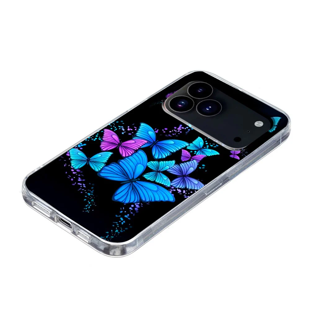 For iPhone 17 Pro Max Case Pattern Printing Shockproof Soft TPU Phone Cover - Colorful Butterflies - Image 4