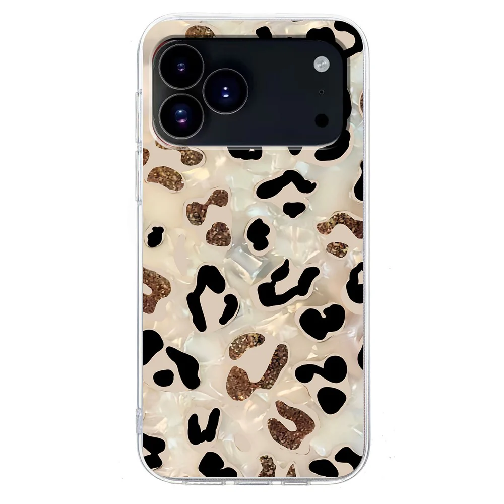 For iPhone 17 Pro Max Case Pattern Printing Shockproof Soft TPU Phone Cover - Leopard Print - Image 2