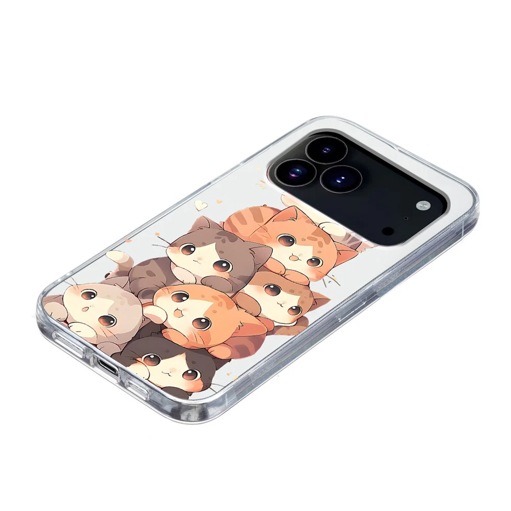 For iPhone 17 Pro Max Case Pattern Printing Shockproof Soft TPU Phone Cover - Multiple Kittens - Image 4