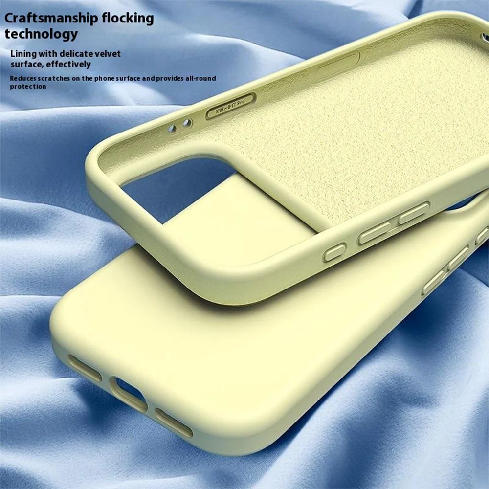 For iPhone 17 Pro Max Case PC + Liquid Silicone Anti-Scratch Lining Phone Cover - Light Green - Image 3