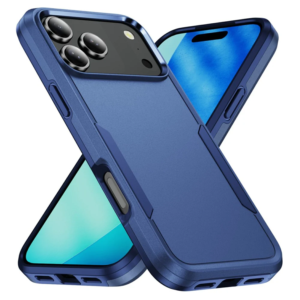 For iPhone 17 Pro Max Case PC + TPU Military Grade Drop Protective Phone Cover - Blue