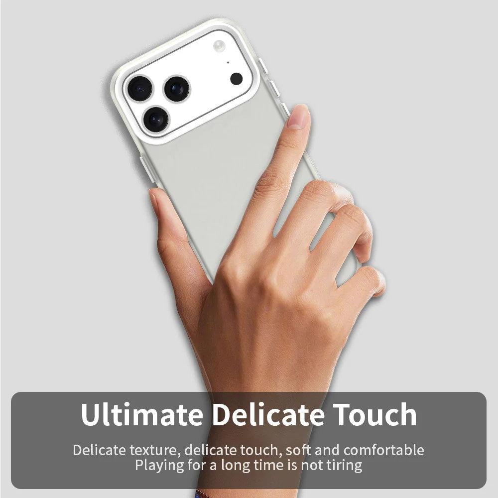 For iPhone 17 Pro Max Case PC + TPU + PET Matte Anti-Drop Phone Back Cover - White - Image 4