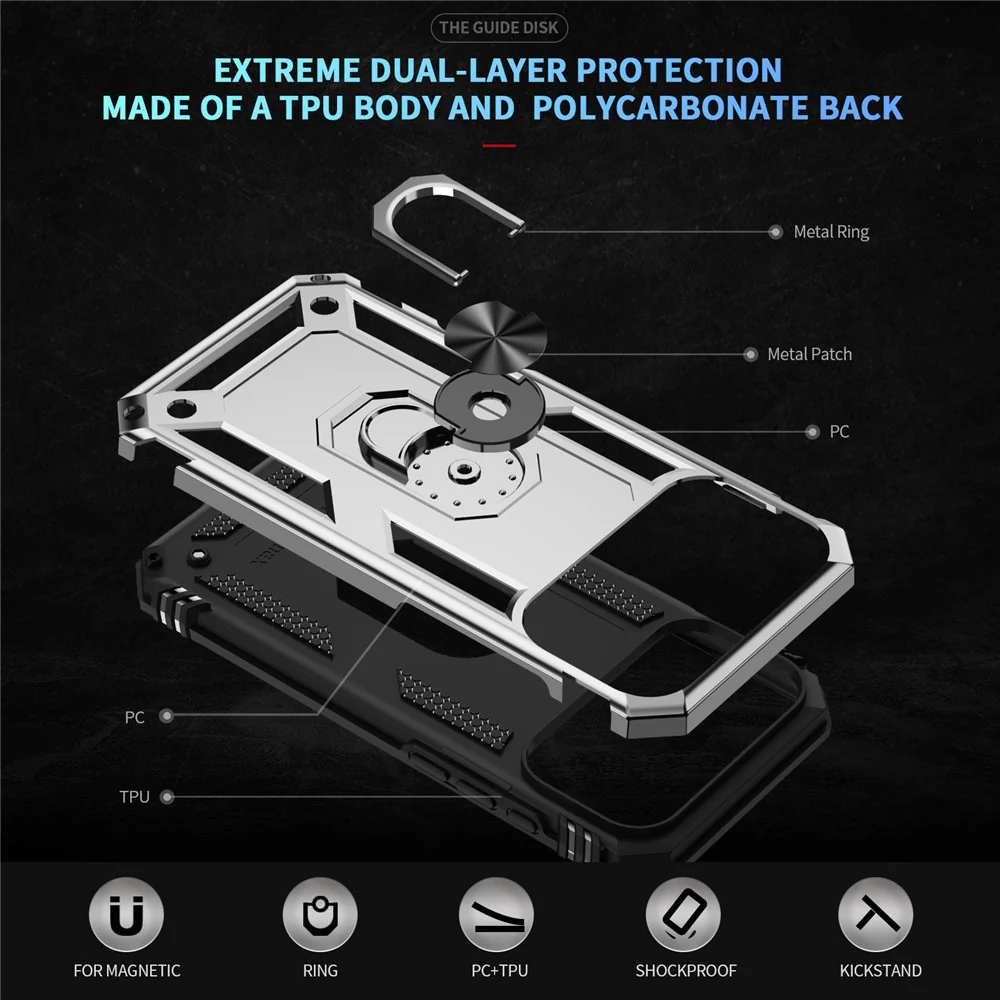 For iPhone 17 Pro Max Case PC + TPU Phone Cover with Kickstand - Silver - Image 2