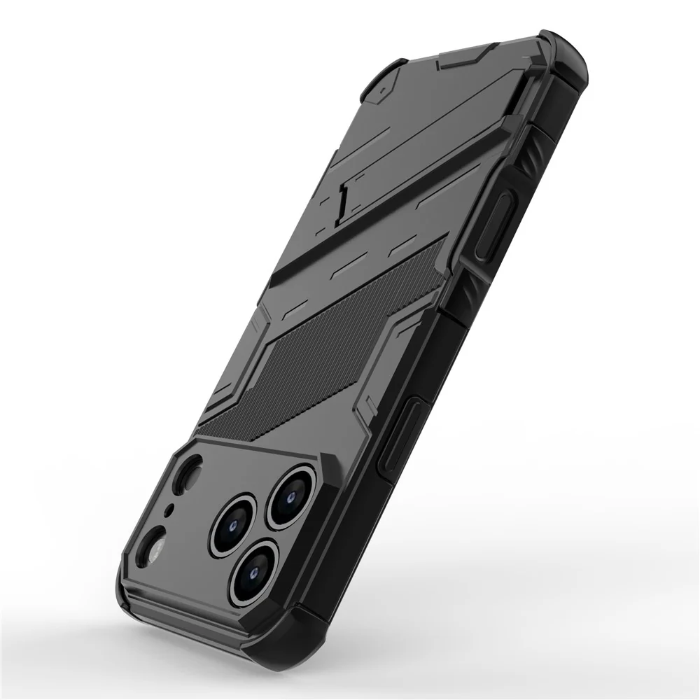 For iPhone 17 Pro Max Case PC + TPU Shockproof Phone Cover with Kickstand - Black - Image 3