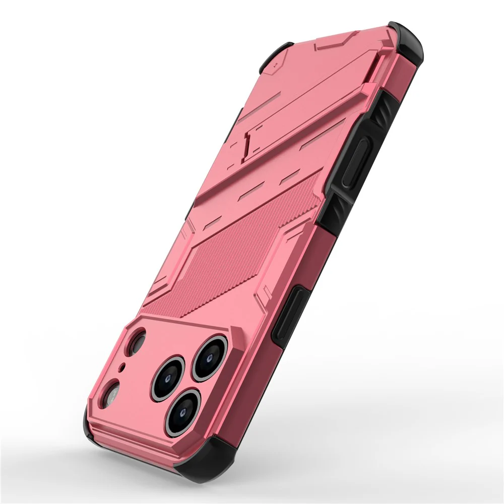For iPhone 17 Pro Max Case PC + TPU Shockproof Phone Cover with Kickstand - Rose - Image 3