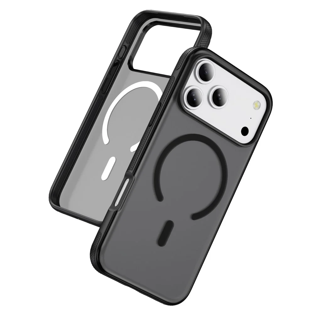 For iPhone 17 Pro Max Case PC + TPU Skin Touch Anti-drop Phone Cover Compatible with MagSafe - Black - Image 2