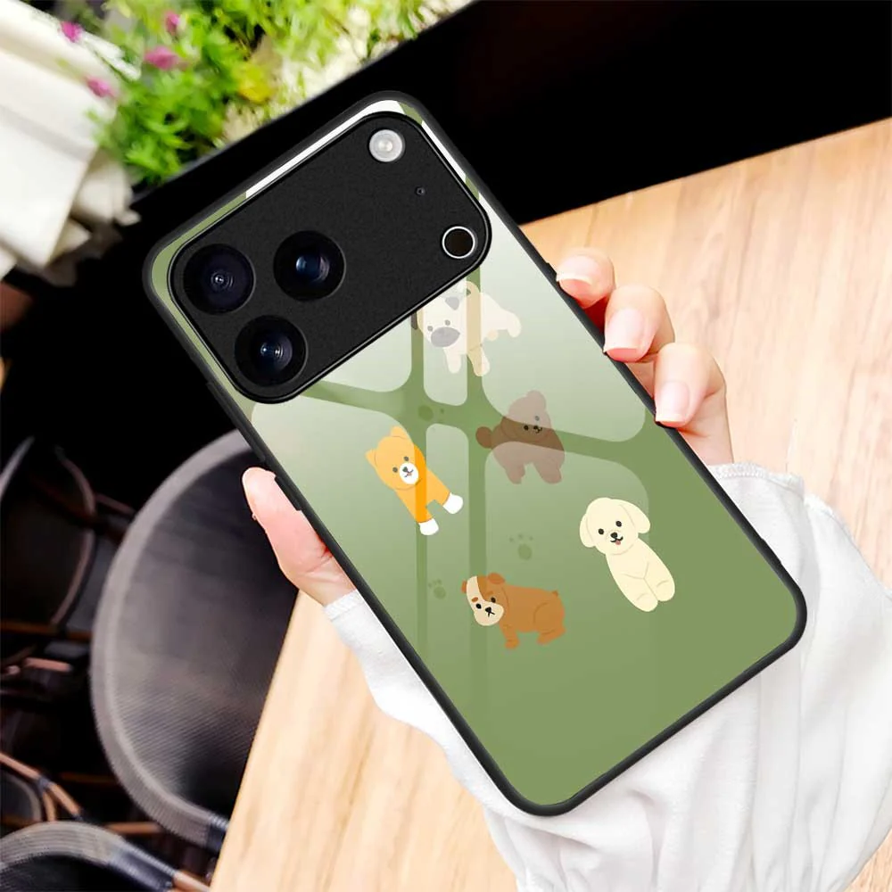 For iPhone 17 Pro Max Case PC TPU Tempered Glass Pattern Printing Anti Drop Phone Back Cover - B0249 - Image 7